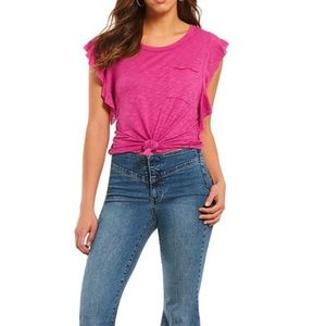 Free People So Easy Tee Fuchsia Small NWT